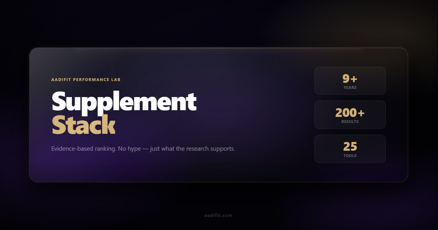 Supplement Stack Calculator: What You Actually Need | AadiFit